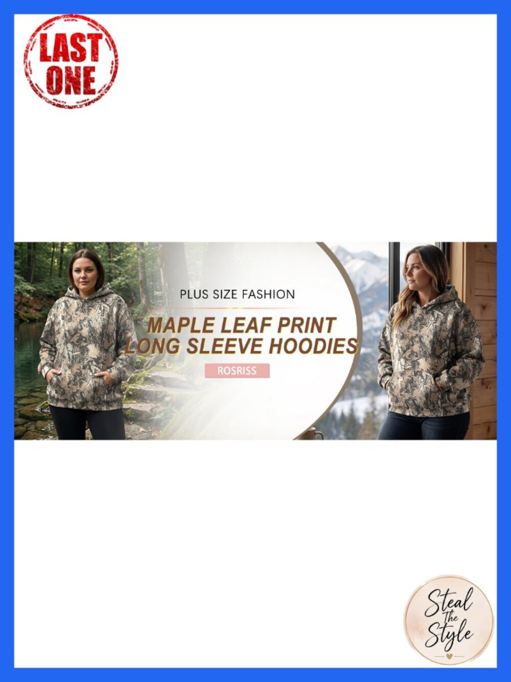 Plus Size Oversized Hoodie Long Sleeve Pullover with Pocket - Picture 6 of 6